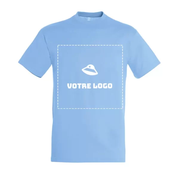 t-shirt manches courtes personnalise bleu clair