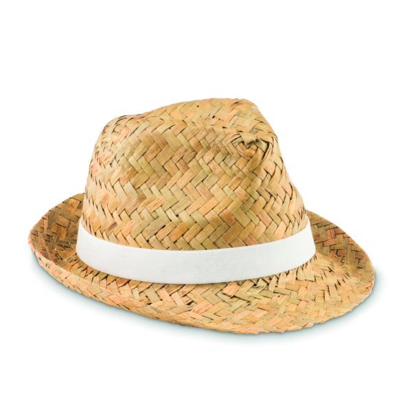 Chapeau a ruban personnalise blanc