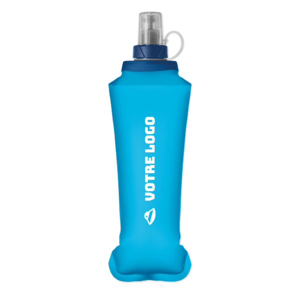 Gourde souple personnalisable bleu