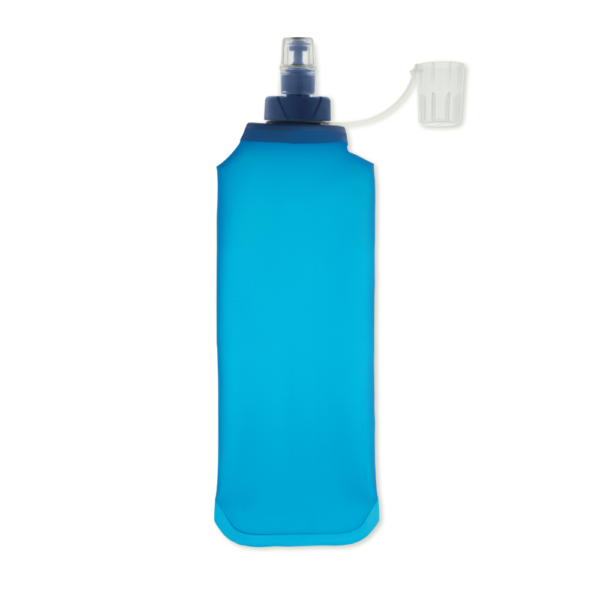 Gourde souple personnalisable bleu et bouchon