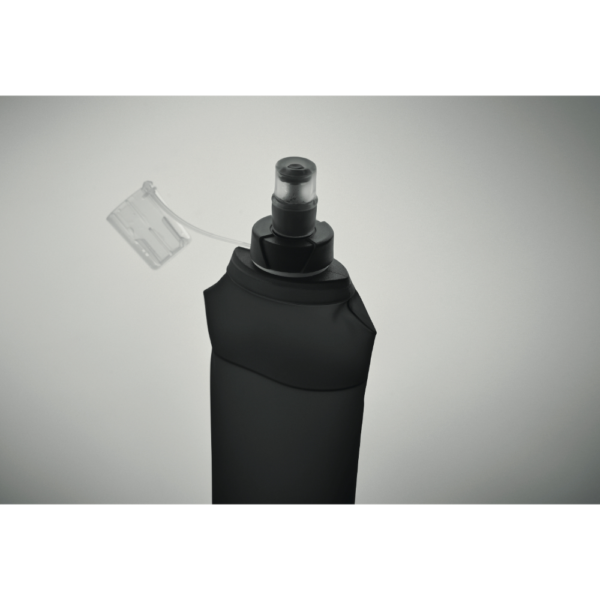 Gourde souple personnalisable noir avec bouchon
