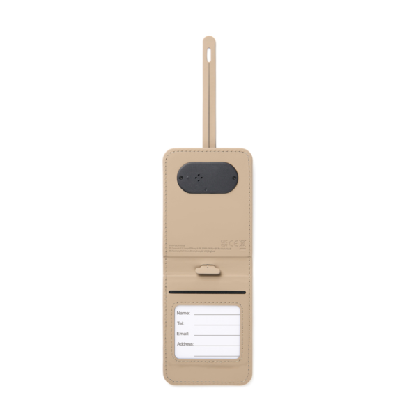 etiquette bagage AirTag universel personnalisable beige clair