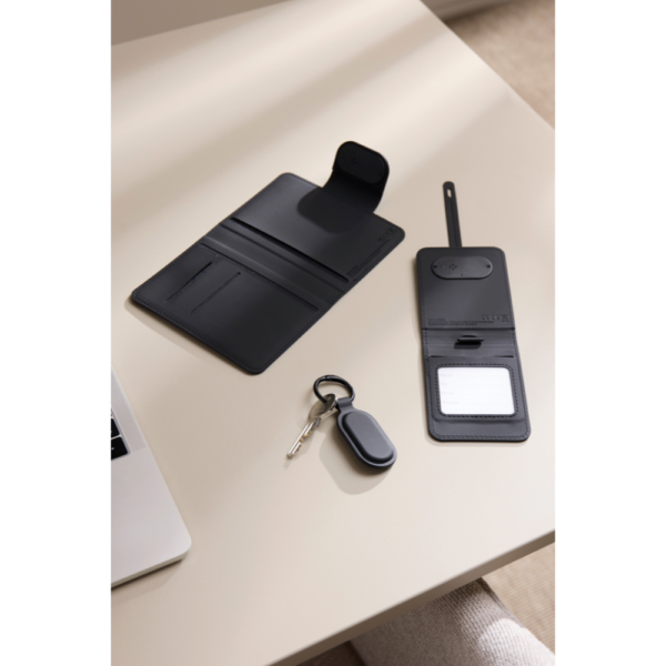 etiquette bagage AirTag universel personnalisable noir localisable